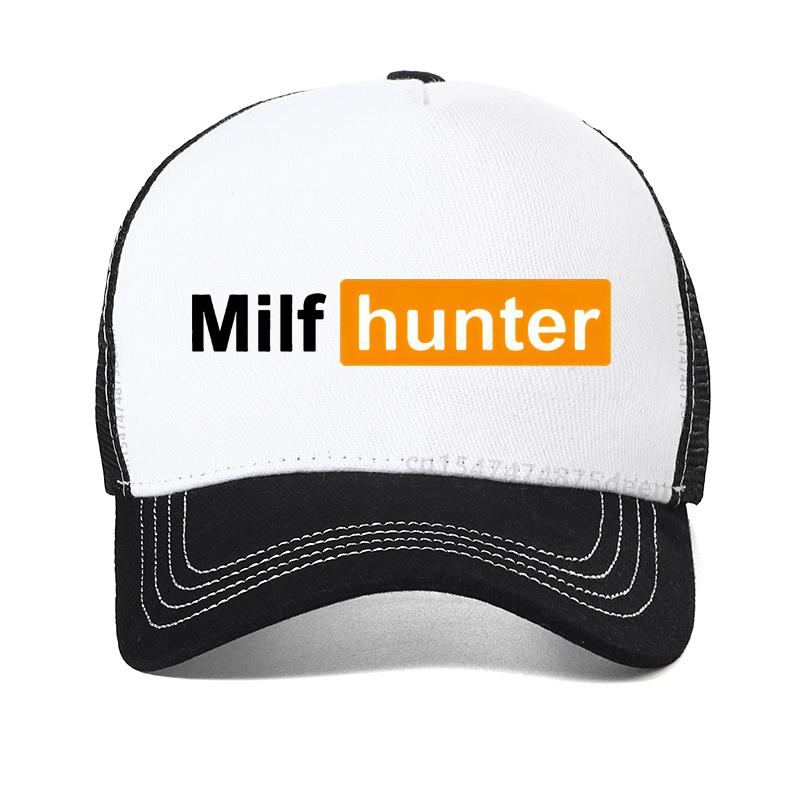 MILF Hunter Funny Adult Humor Joke for Men Who Love Milfs Baseball Cap Men Graphic  Street Casual Hat Casual Mesh Snapback Caps