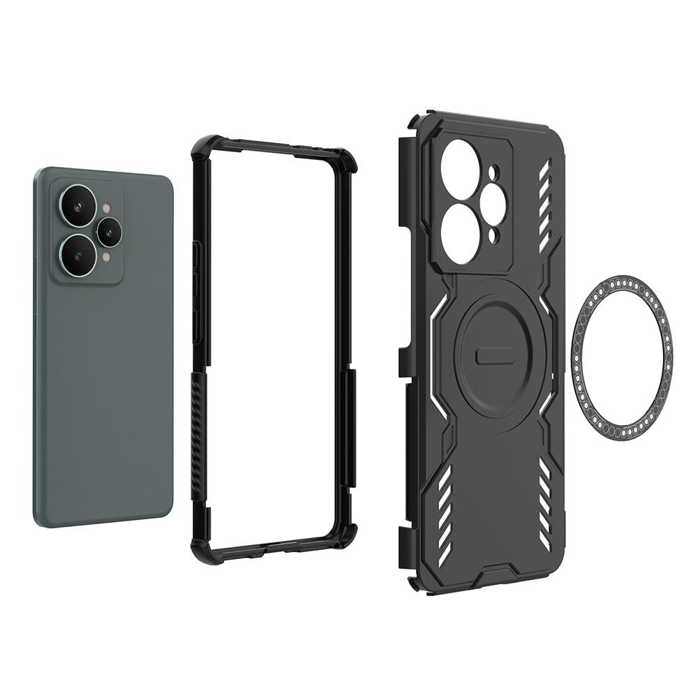 For Realme 15 5G Magnetic Case Butterfly Armor Hollow Heat Dissipation PC+TPU Phone Cover