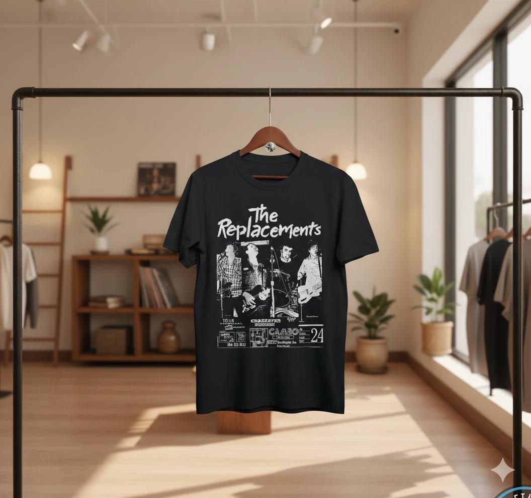 The Replacements Band T-Shirt Vintage Concert Punk Rock Black Tee - T139 XL