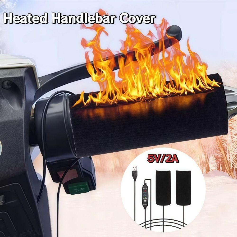 3 Gear Warmer Motorcycle Heated Handlebar Cover 5V/2A USB Heated Handgrips  Motorcycle Accessories