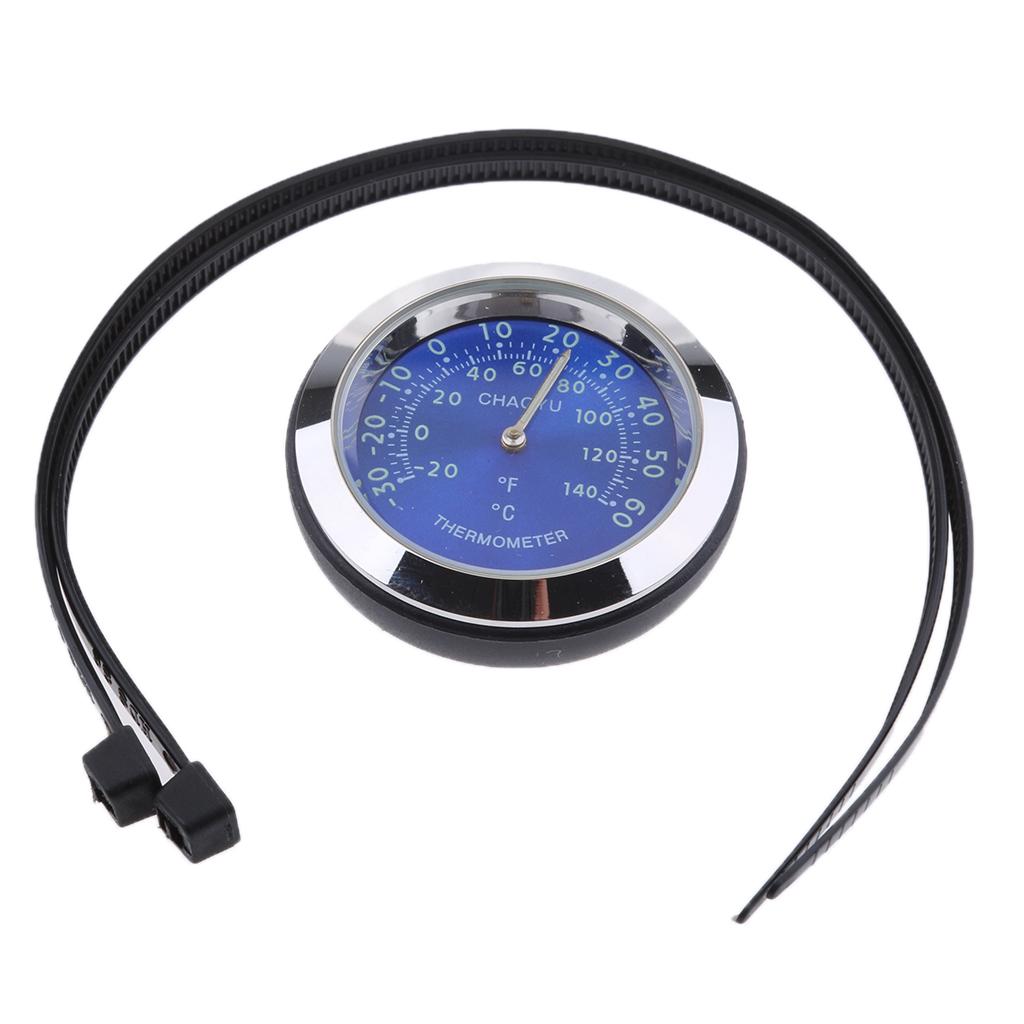 

Motorcycle Meter Gauge Waterproof Shock Resistant Hygrometer Thermometer Clock Stainless Steel Instrument for Universal Scooter
