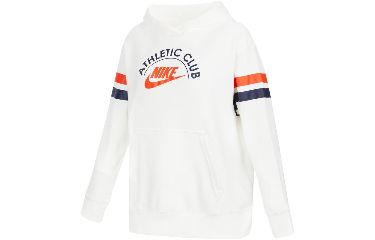 Женская худи-пуловер Nike Sportswear с принтом логотипа-буквы, на подкладке из начесанного флиса, зимняя, белая DQ9147-133 L