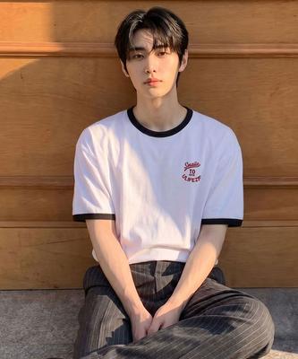 ULIFEZIP New Smile Oversized Ringer Short Sleeve T-Shirt 5 Colors [Ulze_3006]