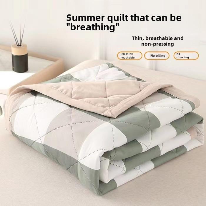 

Легкое хлопковое летнее одеяло — идеально подходит для комнат с кондиционером или в качестве подарка 150*200 зелёный