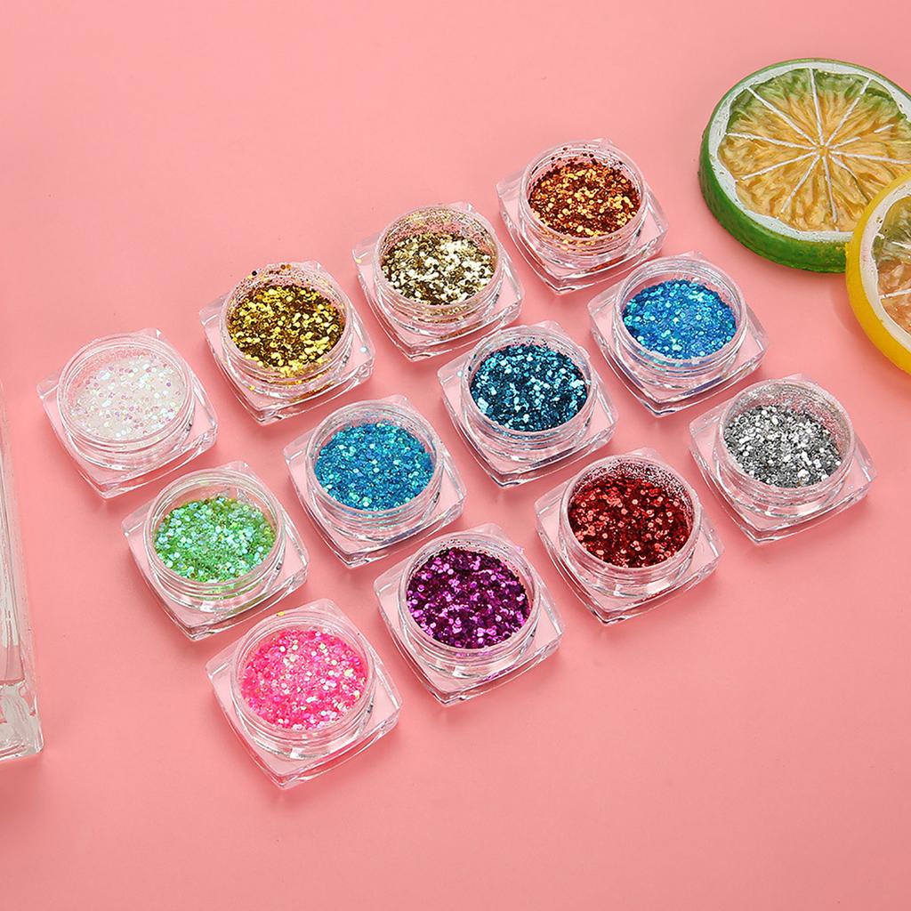 Nail Art Glitter Geometric Shape Decoration Manicure Paillette Decal DIY Kit Accessories