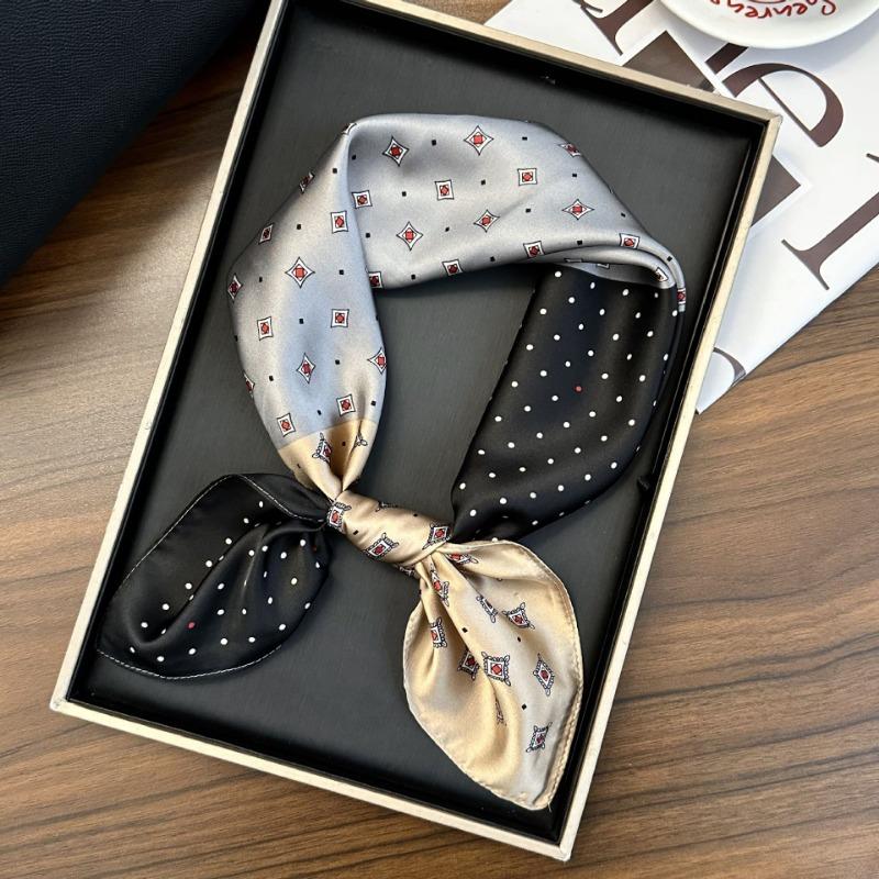Polka Dot Silk Scarf Square Scarf High-end New Versatile Decorative Scarf Scarf Scarf Neck Cashew Flower Scarf Shawl Can Be Used As a Tube Top