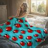 Marienkäfer Flanelldecke Warm Weich Halloween Weihnachten Dekorativ Sofa Warm Gemütlich Ganzjahresgeschenk