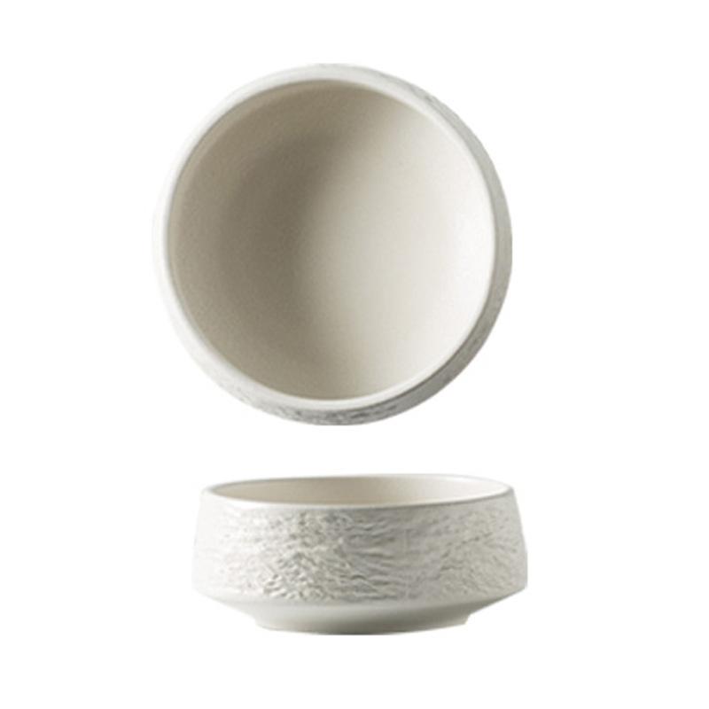Japanese Stone Pattern Rice Bowl Household Soup Bowl Ceramic Noodle Bowl Ins Style Bibimbap Bowl Restaurant Commercial Bowl