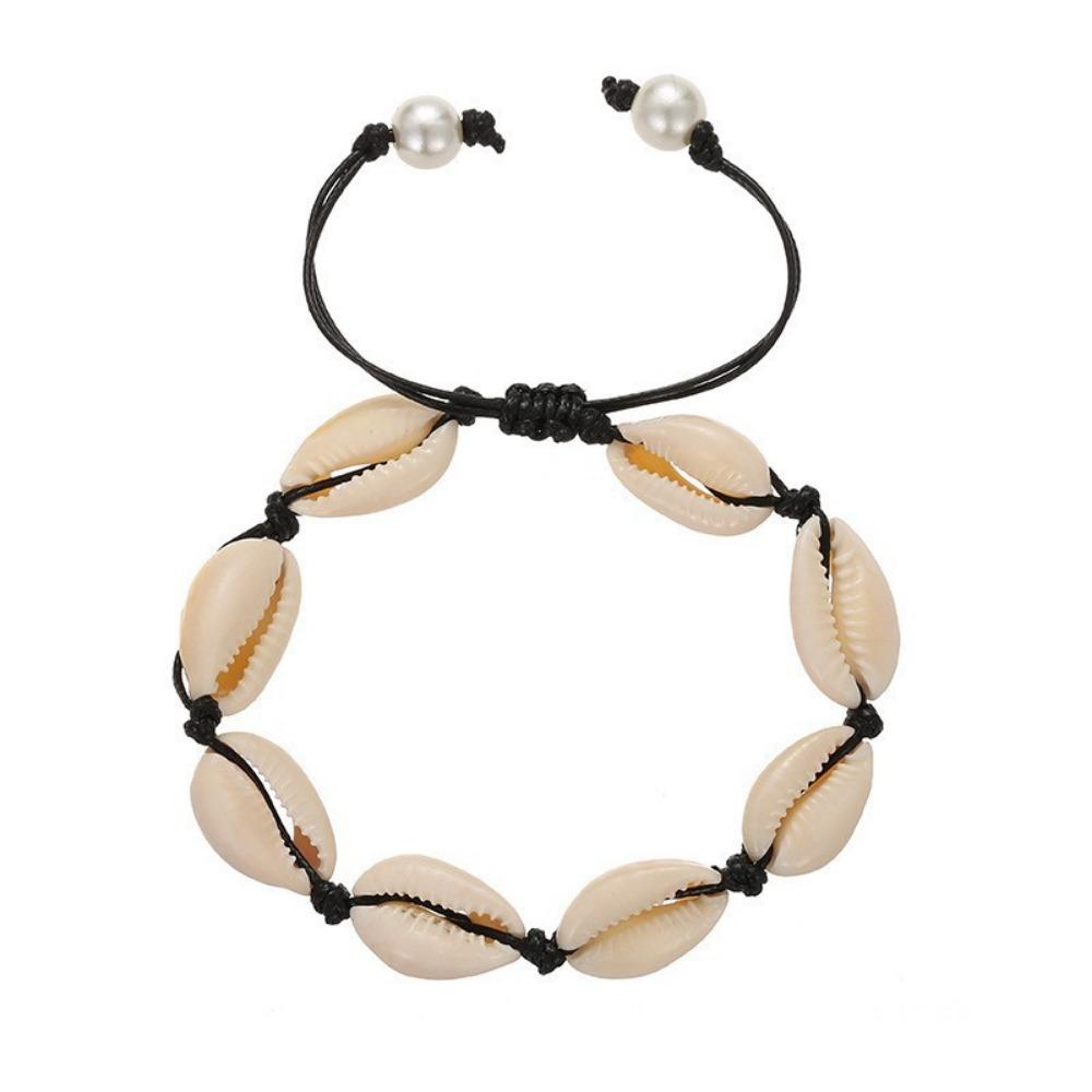 Summer Beach Shell Handmade Braided Adjustable String Seashell Anklets for Women Jewelry