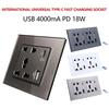 Type C Port Socket Power 4000Ma Usb Outlet Household Embedded Wall Power Usb Outlet Modern Electrical Wall Panel For Home Office