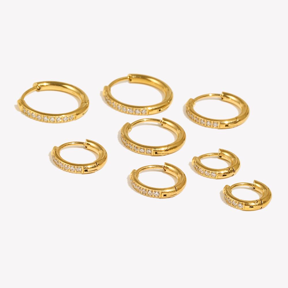 Minimaler Basic Schmuck Wasserdicht Hypoallergen Edelstahl Zirkonia Huggies Creolen Für Frau Mädchen Damen