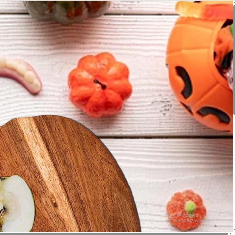 Halloween Kitchen Decoration Chopping Board Wooden Pumpkin Shaped Cutting Board With Handle For Chopping Meat Vegetable