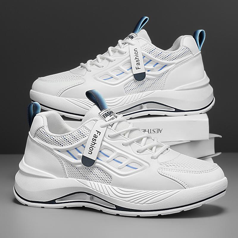

Men s Spring and Autumn New Breathable Mesh White Shoes Men s Trendy Versatile Sports Shoes Men s Versatile Campus Running Shoes 39