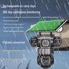 V380 Solar 4G Wireless HD Night Vision WiFi PTZ Battery Camera with Three Lenses