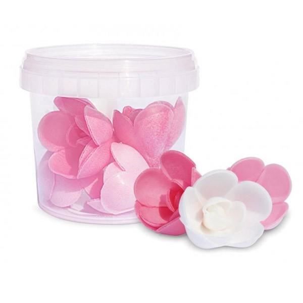 Décors azymes - Scrapcooking - 6 roses - Comestibles - Sans colorant azoïque - Touche florale