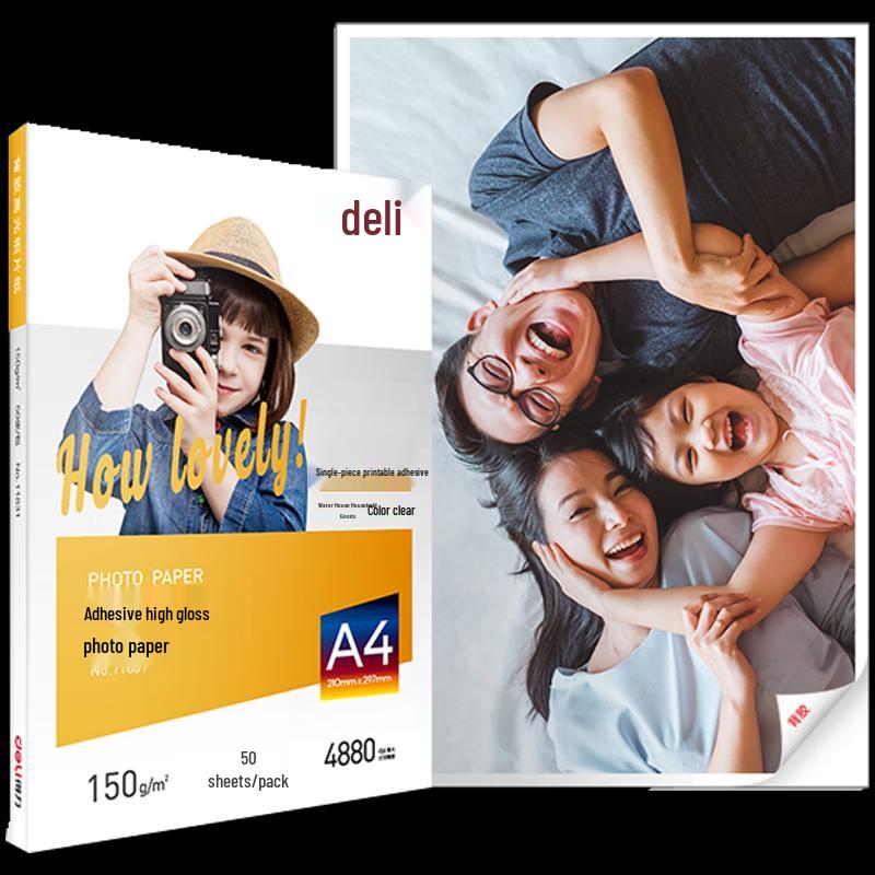 Deli Adhesive Glossy Photo Paper