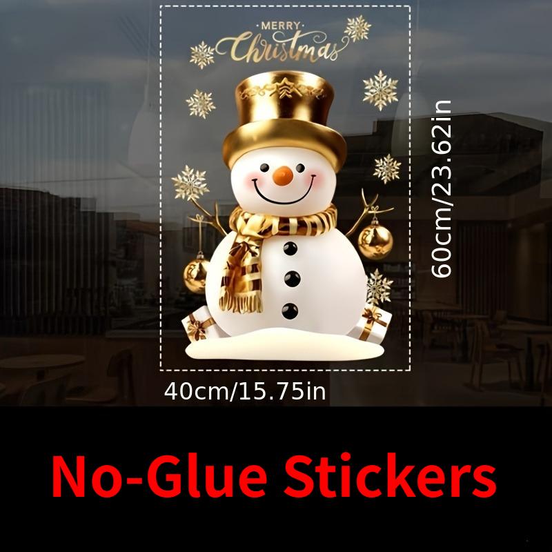 

1Set Snowman Christmas Window Sticker Static Cling Glass Sticker Waterproof for Home Storefronts Outdoor Holiday Decorations