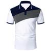 Polo da Uomo Color Block a Maniche Corte con Colletto a Contrasto Casual Business Traspiranti T-shirt Estive Multicolore