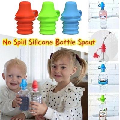 Baby Water Bottle Cap Silicone Bottles Cover Top Spout Adapter Anti-Spill Bottle Lid Replacement For Kids Adults