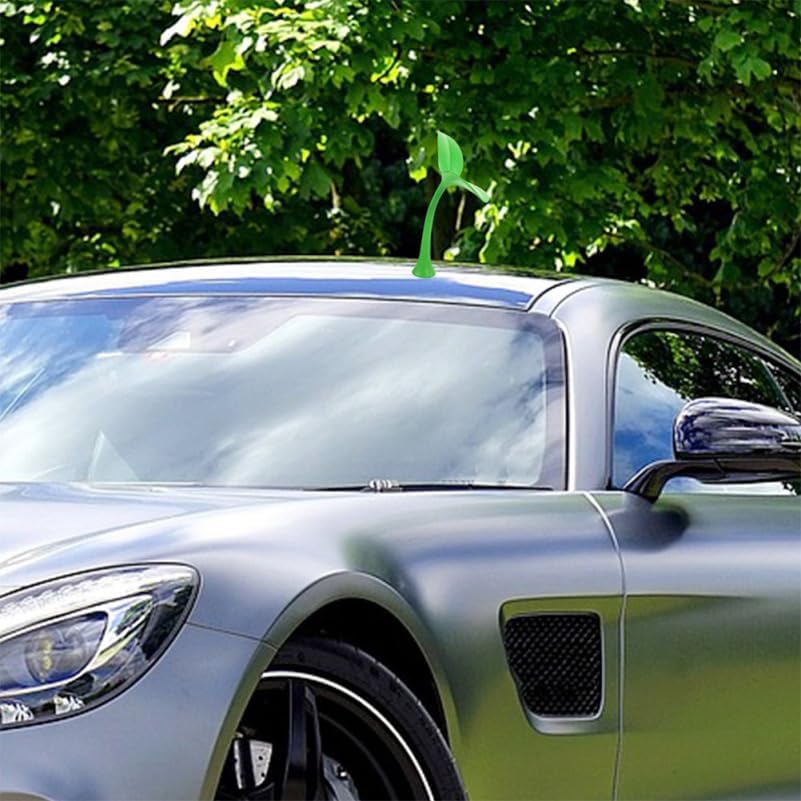 3Pcs 3D Roof Decoration Cute Bean Sprout Car Stickers for Fun Exterior Car Decor Easy Install Anti-Collision Design