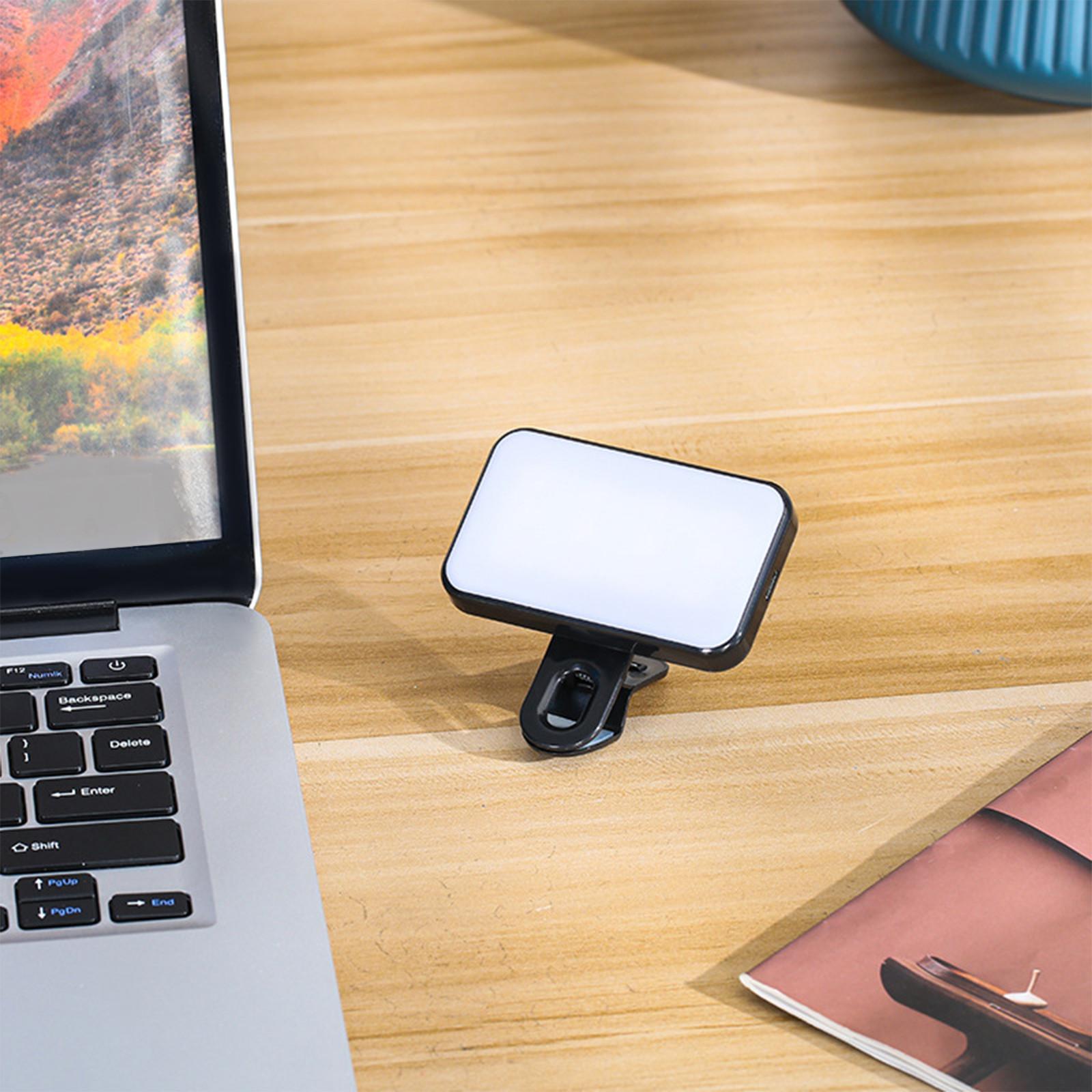 

LED Cube Light with Clip USB Rechargeable Portable External Clip-On Fill Light for Video Streaming Photography and Online Meetings One Size белый