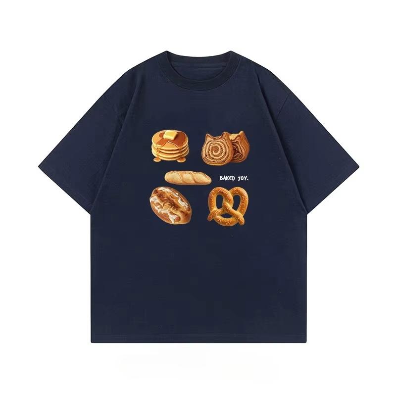 2025 New Summer Casual Short Sleeve T-Shir Print Cotton Regular Fit Round Neck Breathable Loose Unisex Tee Men Women Clothing