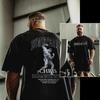 GYM Neues kurzärmeliges amerikanischer Stil lockeres T-Shirt für Fitness Dreiviertel offener Rücken mit Fünftelärmeln
