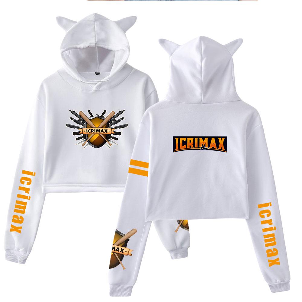 Streetwear Women Sexy Icrimax Print Cropped Sweatshirts Oversize Loose Harajuku Pullovers Spring Korean Casual Tops