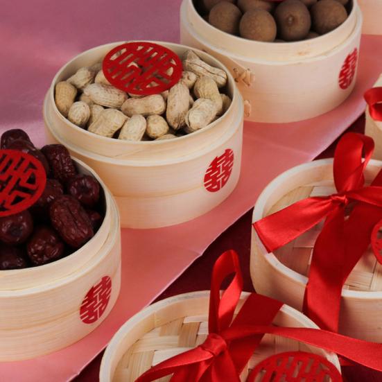 Ventilasjon Dampkoker i tre Bambus med lokk Bryllupsutstyr Dampkurv Kjøkkenredskap