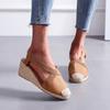 Fashion Women Sandals Summer Fashion Solid Color Espadrilles Casual Cross Belt Casual Wedge Sandal Fashion Outdoor Beach Ladies Shoes