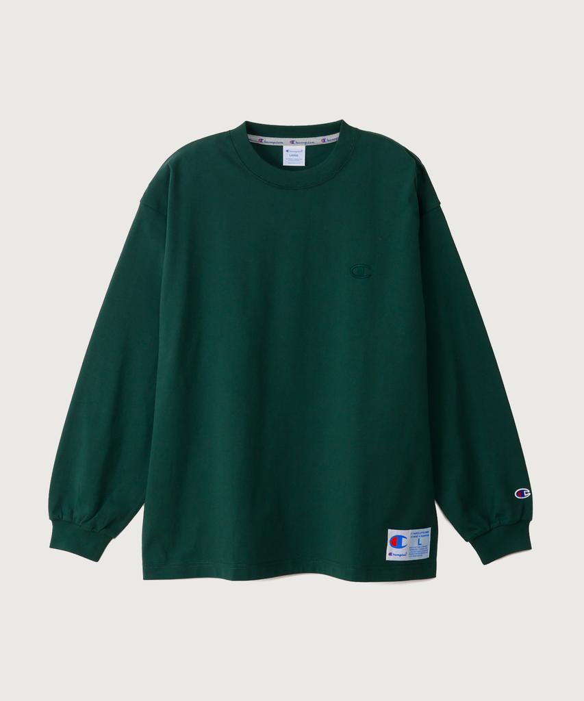 CHAMPION C-Logo Oversized Jog Tag Long Sleeve T-Shirt Army Green