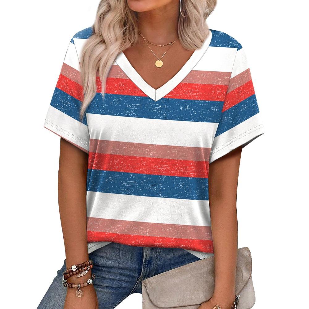 Fashion Leopard T-Shirts Floral Flower 3D Print Women Summer V-Neck Short Sleeve T Shirt Y2K Tees Harajuku Tops Female Clothing