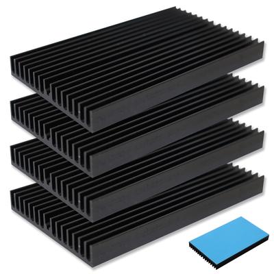 Happy Mono Large Heat Sink, Heat Dissipation Plate, Cooling Fin, Aluminum, High Efficiency, 100 X 60 X 10mm, Anodized Finish (Black, with Thermal