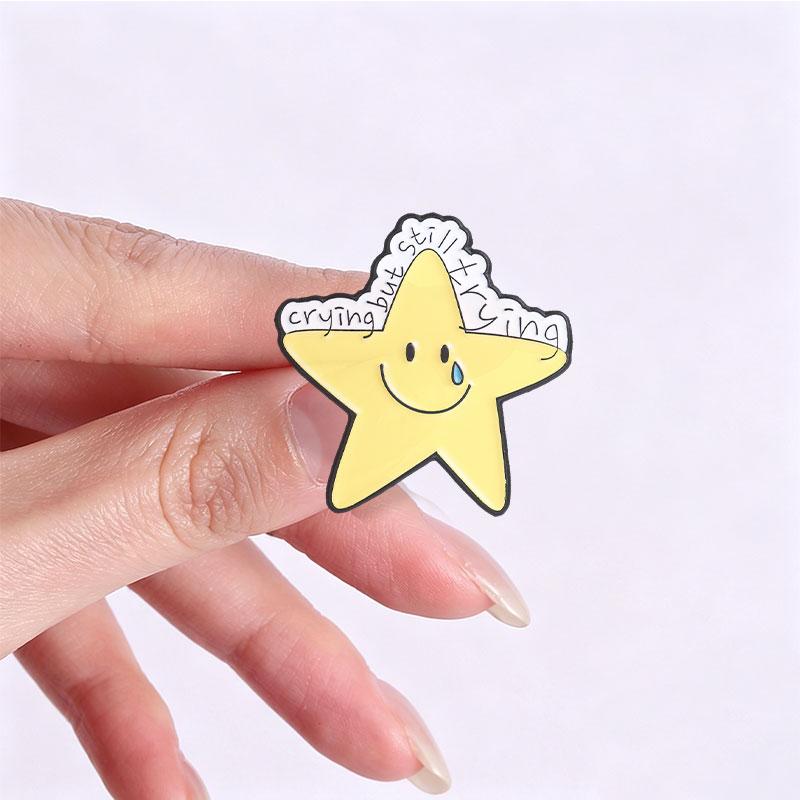 You're A Star Enamel Pins Chaotic Brooches Crying But Still Trying Lapel Badge Award Jewelry Gift for Fans Readers