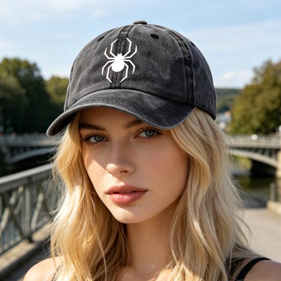 Embroidery Pattern Baseball Hat, Adjustable Back Buckle Retro Distressed Style Baseball Cap, Washed Cotton Fabric Outdoor Sunshade Hat