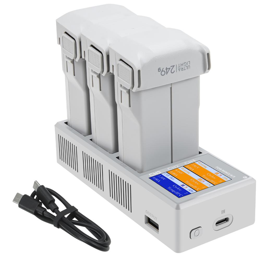 Professional 100W MultiPort Charging Station For Mini5/4/3Pro Drones Battery Features Real Time Power Monitoring Screen Display