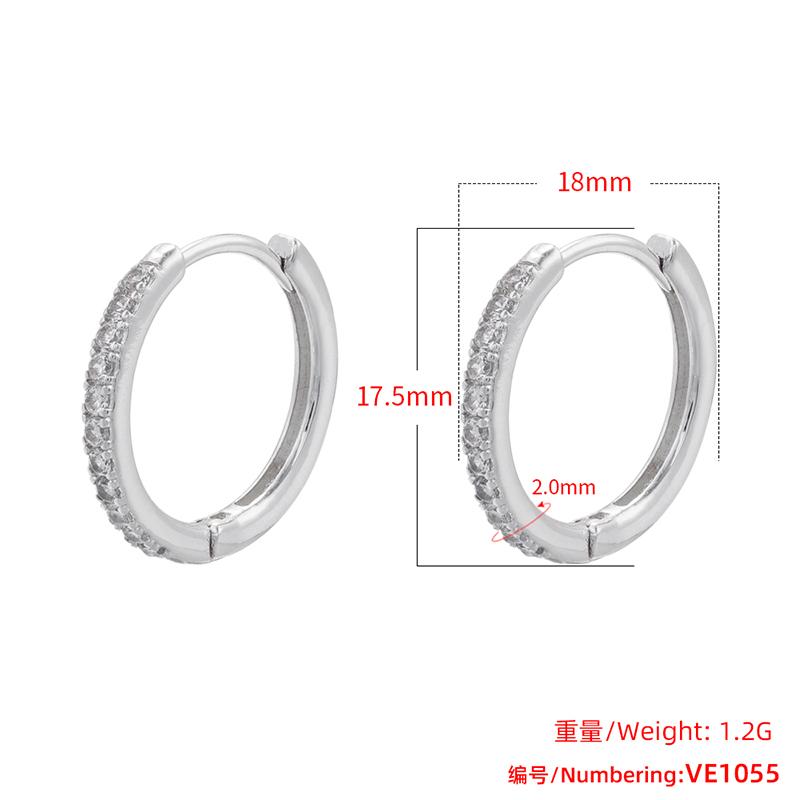 ZHUKOU Classic small hoop earring Cubic zirconia handmade DIY earring clasp hooks Jewelry materials accessories VE1051