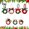 Artificial Wreath with Bow Mini Christmas Ornament, Miniature Bow, Handmade Ornaments Pinecone, Xmas Tree Hanging for Holiday Party Decor