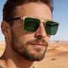 2026 Men's European & American Fashion Square Frame Polarized Sunglasses - Outdoor Driving & Sun Protection