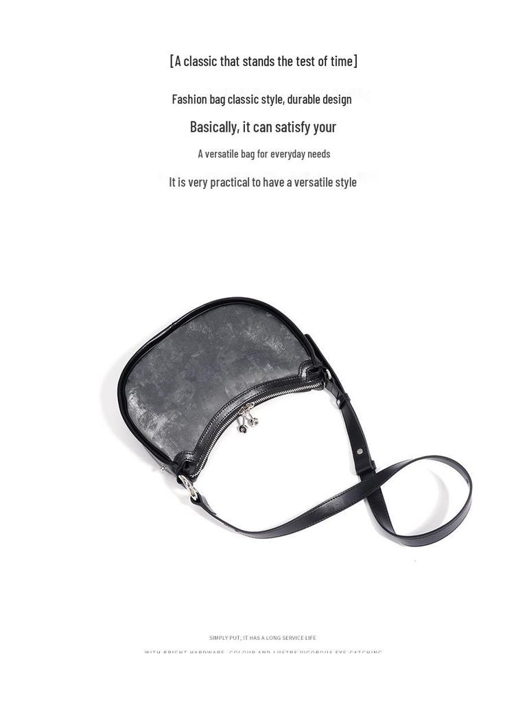 Crescent Crossbody Bag: 2025 Style, Versatile Small Women's Design, High-End Silk Satin Fashion.