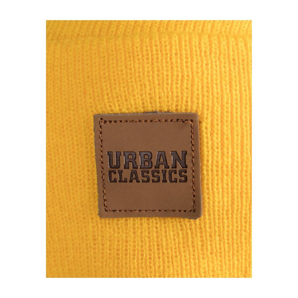Urban Classics Faux Leather Patch Long Beanie