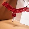 European & American Style Beaded Lace-Edged Sexy See-Through Thong for Women