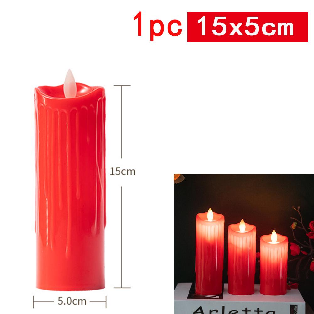 Rote, flammenlose LED-Kerzen mit Schwenkfunktion, batteriebetrieben, elektronische LED-Lampe, Halloween-Dekoration