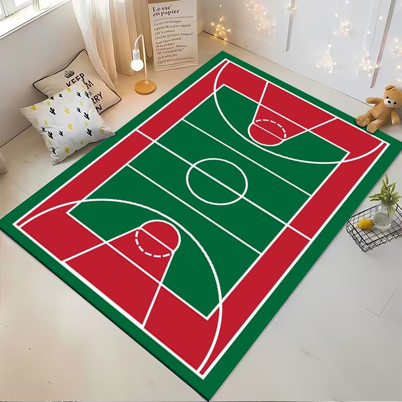 Basketball Court Printed Carpet for Sports-Themed Home Decor Suitable for use as an anti-slip for living room bedroom sofas