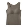 Women's L2# Wool Silk Brushed Base Layer with Underarm Coverage & One-Piece Fixed Bra Pads