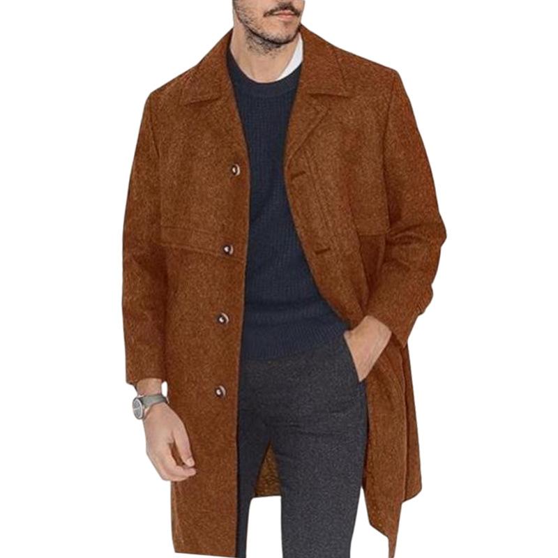 Men's Woolen Coat Nizi Long Coat Large Size Single Breasted