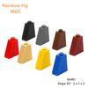 Rainbow Pig MOC Particles 60481 Slope 65° 2 X 1 X 2 Building Blocks Parts DIY Bricks Bulk Model Educational Educational Tech Toy