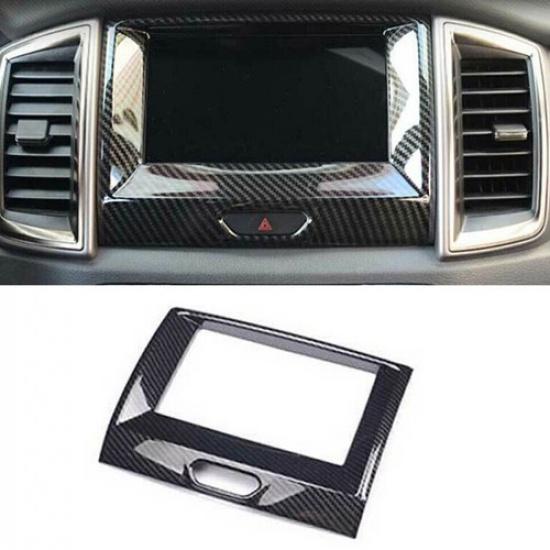Carbon Fiber Color Inner Center Navigation frame Cover for Ford Ranger 2015-