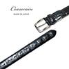 Coxswain Belt for Genuine Crocodile 30mm Made in [COXSWAIN] Men, Leather, Black, Embossed, Width, Japan, CW20210-19