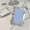 Engraved Edge Keepsake Holder Card Cover Box Cards Photos Sturdy Protective Case with Fade-resistant Edges Cool Girl Table Display Photo Shelf Vintage